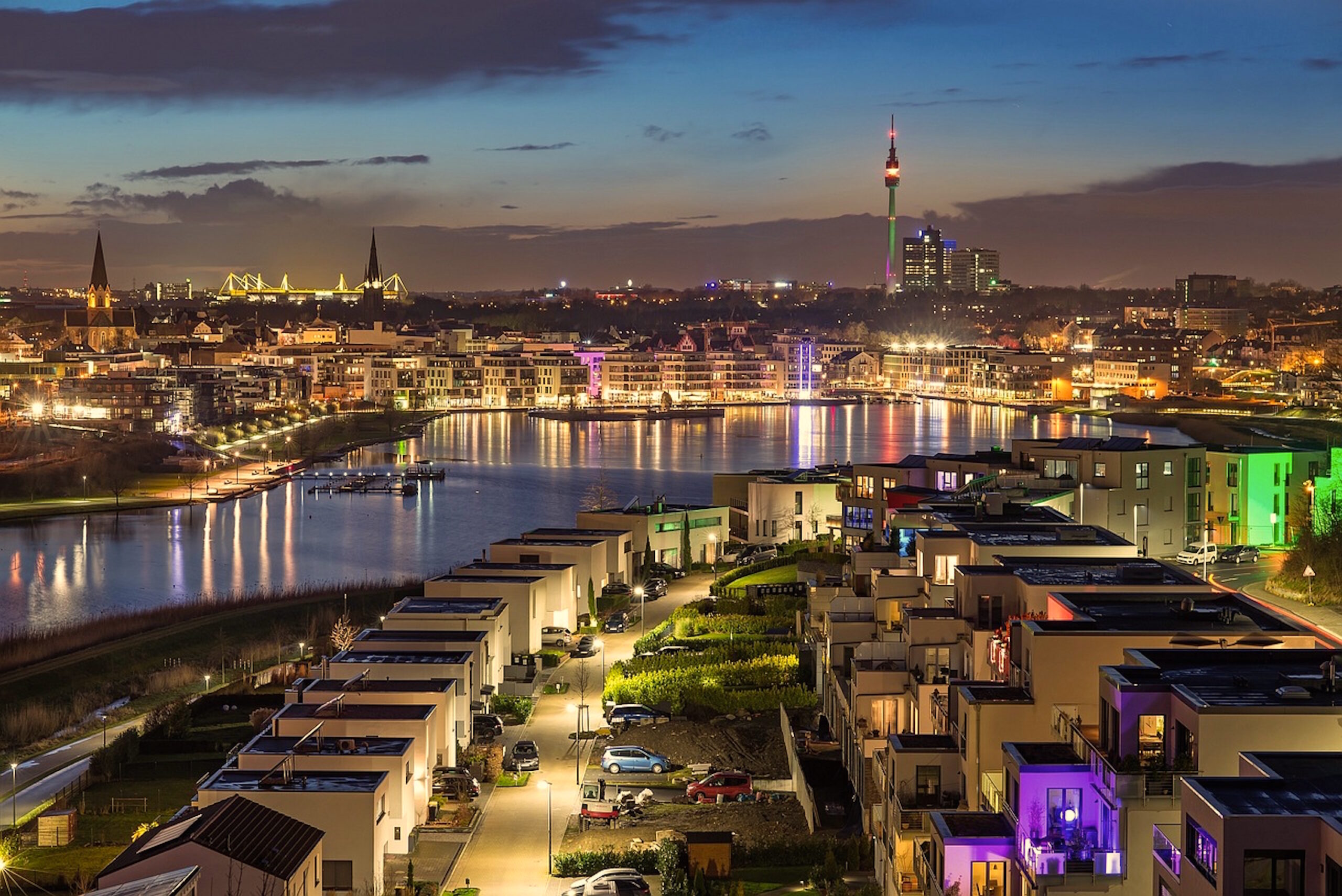 Stadt Dortmund bei Nacht